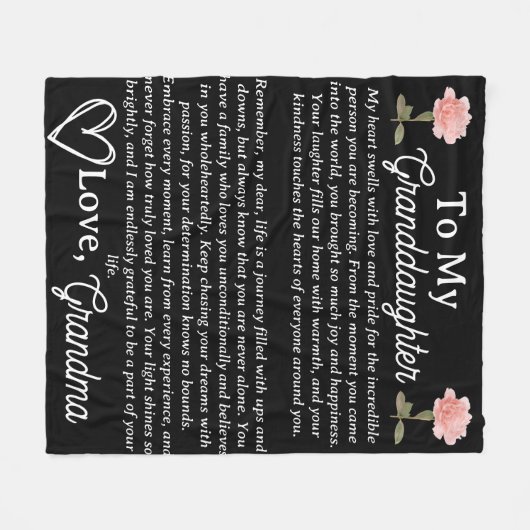 Naar mijn kleindochter PEONY gepersonaliseerde dek Fleece Deken (Voorkant (Horizontaal))