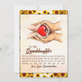 Naar mijn kleindochter Sunflower Gift van oma Feestdagenkaart (Voorkant)
