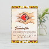 Naar mijn kleindochter Sunflower Gift van oma Feestdagenkaart (Staand voorkant)