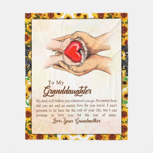 Naar mijn kleindochter Sunflower Gift van oma Fleece Deken (Voorkant)