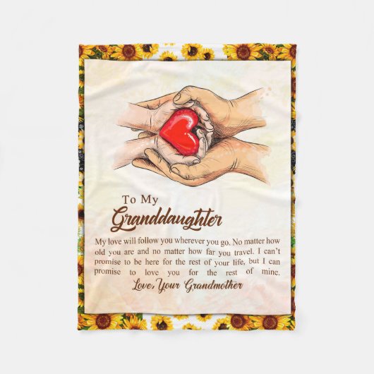 Naar mijn kleindochter Sunflower Gift van oma Fleece Deken (Voorkant)