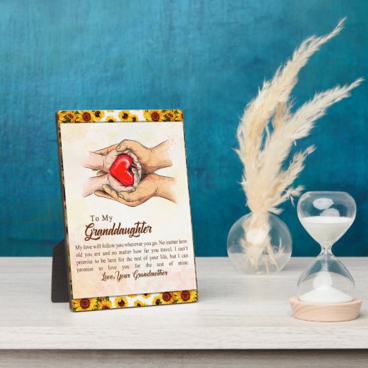 Naar mijn kleindochter Sunflower Gift van oma Fotoplaat (Zijkant)