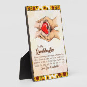 Naar mijn kleindochter Sunflower Gift van oma Fotoplaat (Zijkant)