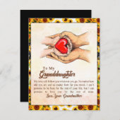 Naar mijn kleindochter Sunflower Gift van oma Kaart (Voorkant / Achterkant)