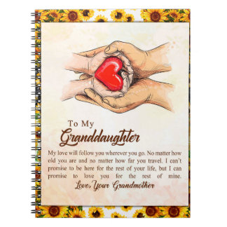 Naar mijn kleindochter Sunflower Gift van oma Notitieboek