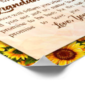 Naar mijn kleindochter Sunflower Gift van oma Poster (Hoek)
