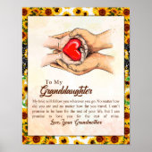 Naar mijn kleindochter Sunflower Gift van oma Poster (Voorkant)
