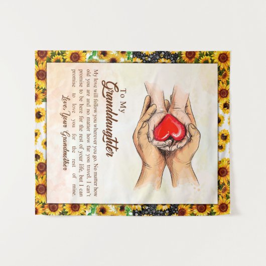 Naar mijn kleindochter Sunflower Gift van oma Wandkleed (Voorkant (horizontaal))