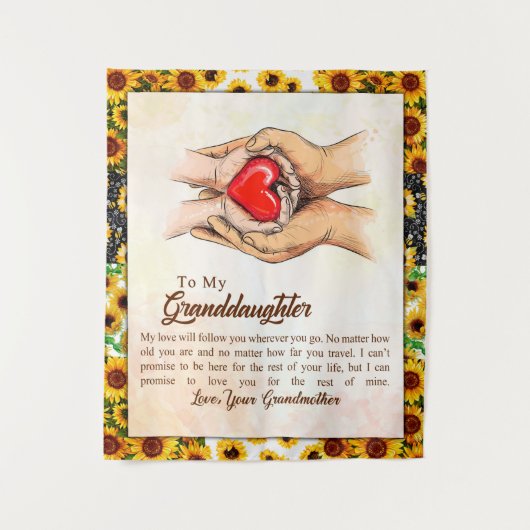 Naar mijn kleindochter Sunflower Gift van oma Wandkleed (Voorkant)