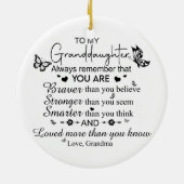 Naar mijn kleindochterversiering keramisch ornament (Achterkant)