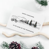 Naar mijn Koning van de Bergen biker kerstverlicht Feestdagenkaart