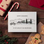 Naar mijn Koning van de Bergen biker kerstverlicht Feestdagenkaart