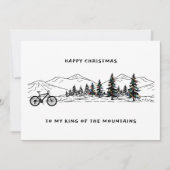 Naar mijn Koning van de Bergen biker kerstverlicht Feestdagenkaart (Voorkant)