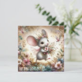Naar mijn liefde Whimsical Mouse Romantische Valen Feestdagenkaart (Staand voorkant)