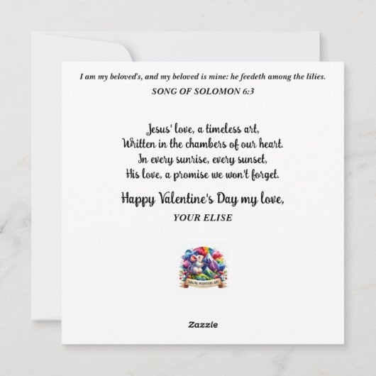 Naar mijn liefde Whimsical Mouse Romantische Valen Feestdagenkaart (Achterkant)