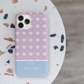 Naar mijn liefdesnaam Blauw en Roze Hearts Patroon Case-Mate iPhone Case