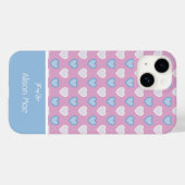 Naar mijn liefdesnaam Blauw en Roze Hearts Patroon Case-Mate iPhone Case (Achterkant (horizontaal))