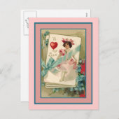 Naar mijn liefdesoude Victoriaans Valentijn met fa Feestdagenkaart (Voorkant / Achterkant)