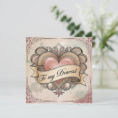 Naar mijn liefste:  Heart Design Kaart (Staand voorkant)