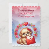 Naar mijn lieve Valentijn puppy liefde Feestdagenkaart (Voorkant)