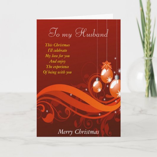 Naar mijn man met Kerstmis Feestdagen Kaart (Voorkant)