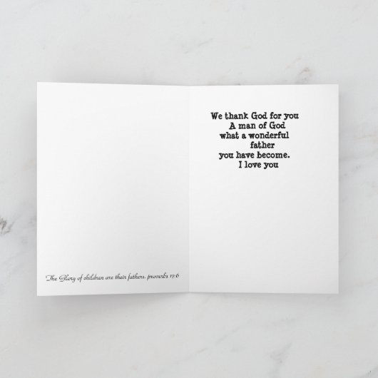 Naar mijn man op Vaderdag Kaart (Binnen)