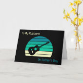 Naar mijn man op Vaderdag Retro gitaar thema Kaart (Gele Bloem)