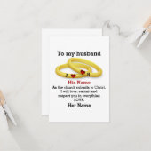Naar mijn man voor hem trouwend koppel monogram kaart (Voorkant / Achterkant in situ)