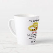 Naar mijn man voor hem trouwend koppel monogram latte mok (Linkerhoek)