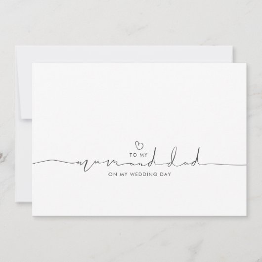 Naar mijn moeder en vader op mijn huwelijksdag (Voorkant)