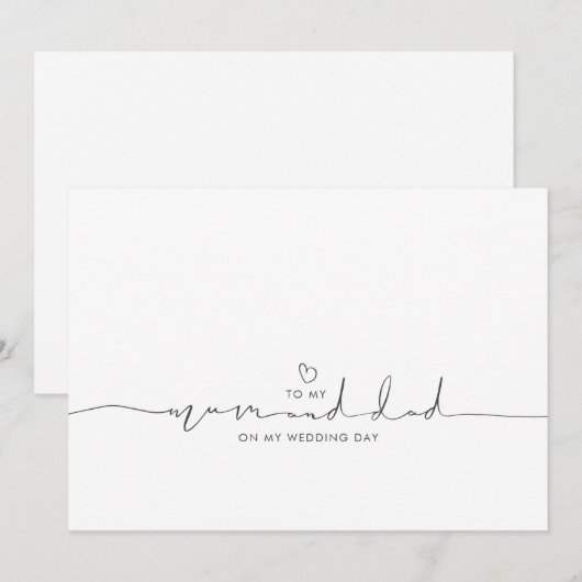 Naar mijn moeder en vader op mijn huwelijksdag (Voorkant / Achterkant)