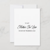 Naar mijn moeder in de wet op mijn huwelijksdag bedankkaart (Voorkant)