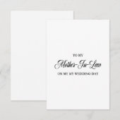 Naar mijn moeder in de wet op mijn huwelijksdag bedankkaart (Voorkant / Achterkant)