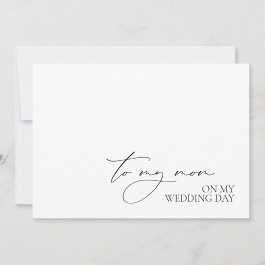 "Naar mijn moeder op huwelijksdag" Ochtend bruilof (Voorkant)