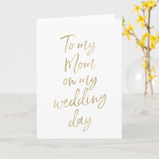 Naar mijn moeder op mijn bruiloft | Stylish Gold L Kaart (Gele Bloem)