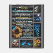 Naar mijn moeder, Zonnebloem, Vlinderbloem. Fleece Deken (Voorkant)