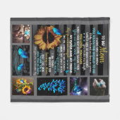 Naar mijn moeder, Zonnebloem, Vlinderbloem. Fleece Deken (Voorkant (Horizontaal))