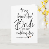 Naar mijn mooie bruid van bruidegom op trouwdag kaart (Gele Bloem)