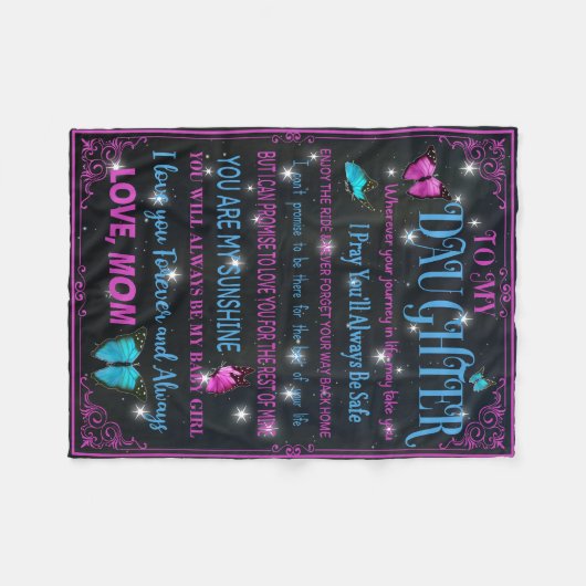 Naar mijn mooie dochter, geschenk van mam Fleece B (Voorkant (Horizontaal))