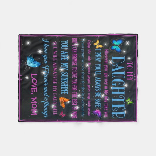 Naar mijn mooie dochter, geschenk van mama fleece deken (Voorkant (Horizontaal))