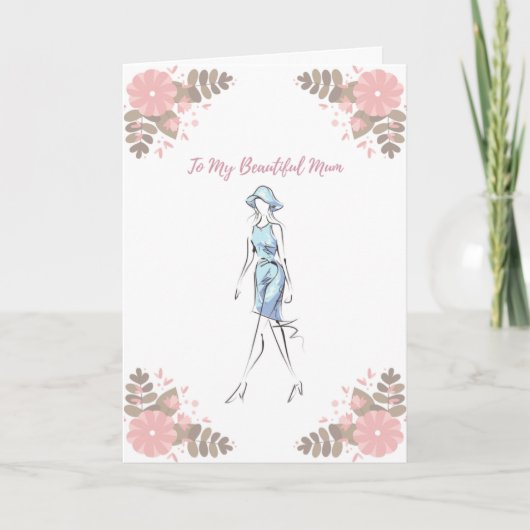 Naar mijn mooie moeder, Birthday Kaart (Voorkant)