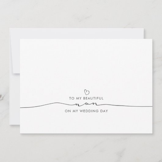 Naar mijn mooie Nan op mijn huwelijksdag (Voorkant)