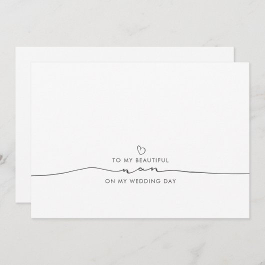 Naar mijn mooie Nan op mijn huwelijksdag (Voorkant / Achterkant)