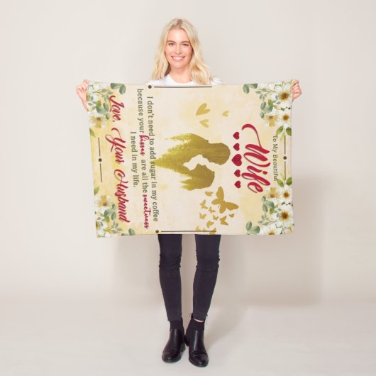 Naar mijn mooie vrouw van man geschenken fleece deken (In situ)
