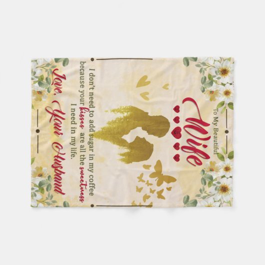 Naar mijn mooie vrouw van man geschenken fleece deken (Voorkant (Horizontaal))