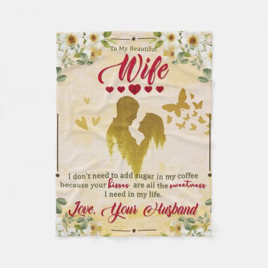 Naar mijn mooie vrouw van man geschenken fleece deken (Voorkant)