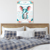 Naar mijn olifant-dochter-Gift, dochter-dag Canvas Afdruk (Insitu (Slaapkamer))