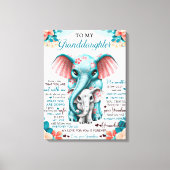 Naar mijn olifant-dochter-Gift, dochter-dag Canvas Afdruk (Voorkant)