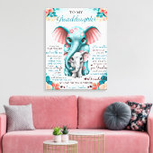 Naar mijn olifant-dochter-Gift, dochter-dag Canvas Afdruk (Insitu (Woonkamer))