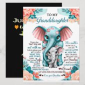 Naar mijn olifant-dochter-Gift, dochter-dag Menu (Voorkant / Achterkant)